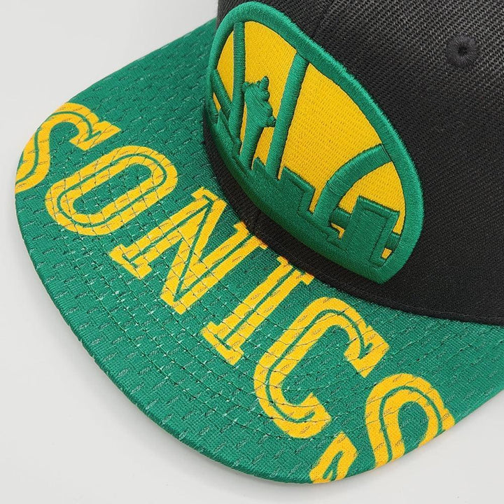 Mitchell & Ness Seattle Supersonics HWC Snapshot Snapback Hat - Black - Triple Play Caps