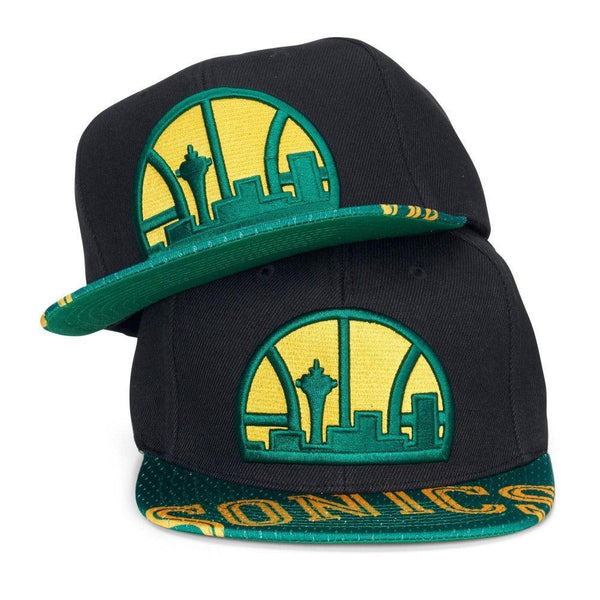 Mitchell & Ness Seattle Supersonics HWC Snapshot Snapback Hat - Black - Triple Play Caps