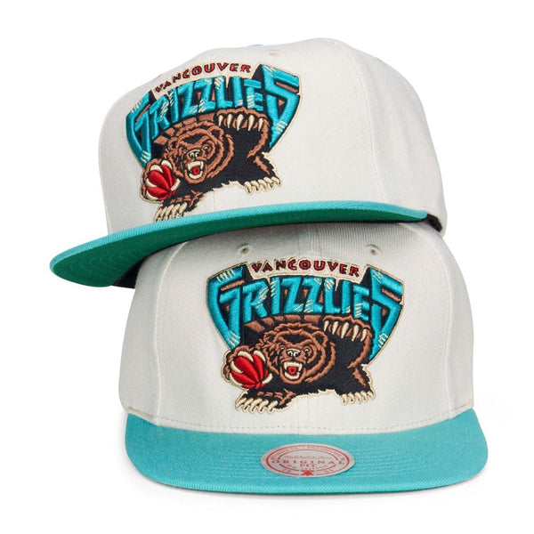 Mitchell & Ness Vancouver Grizzlies HWC Natural XL Snapback Hat - Off White - Triple Play Caps