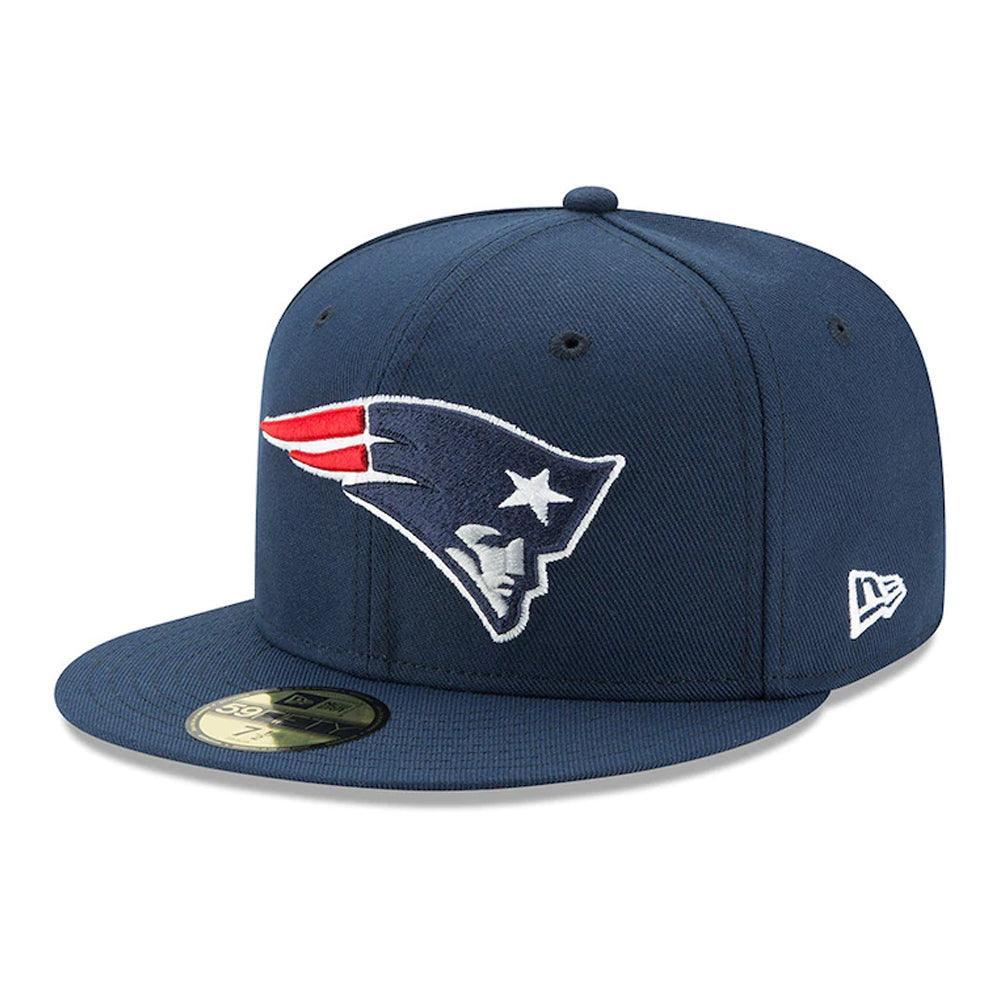 New England Patriots New Era Team Logo Omaha 59FIFTY Fitted Hat - Navy - Triple Play Caps