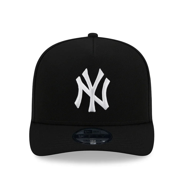 New York Yankees New Era Black & White 9FIFTY A-Frame Snapback Hat - Black - Triple Play Caps