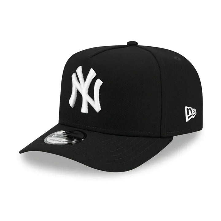New York Yankees New Era Black & White 9FIFTY A-Frame Snapback Hat - Black - Triple Play Caps