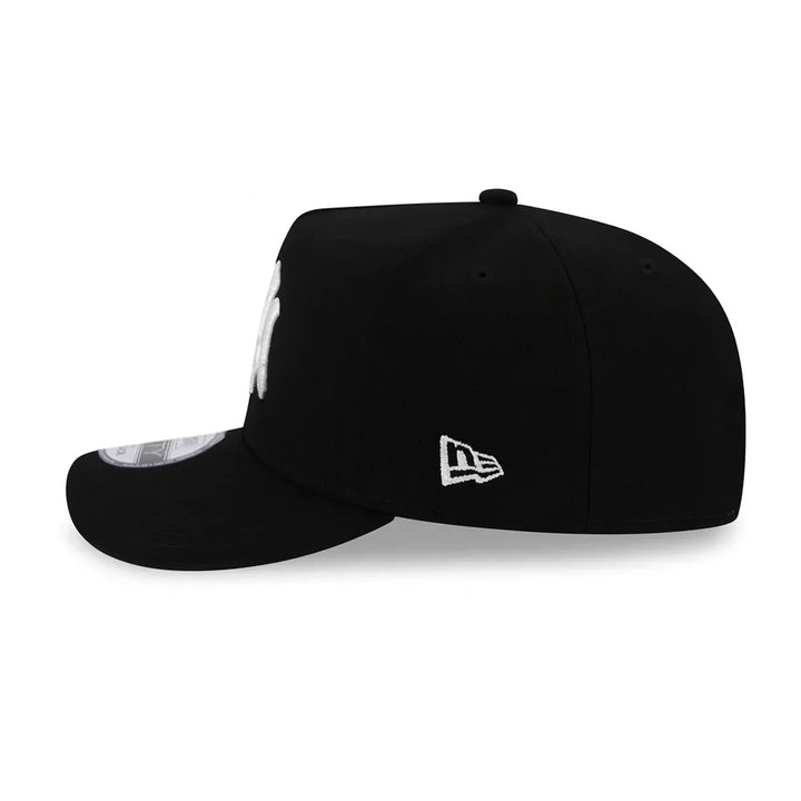 New York Yankees New Era Black & White 9FIFTY A-Frame Snapback Hat - Black - Triple Play Caps