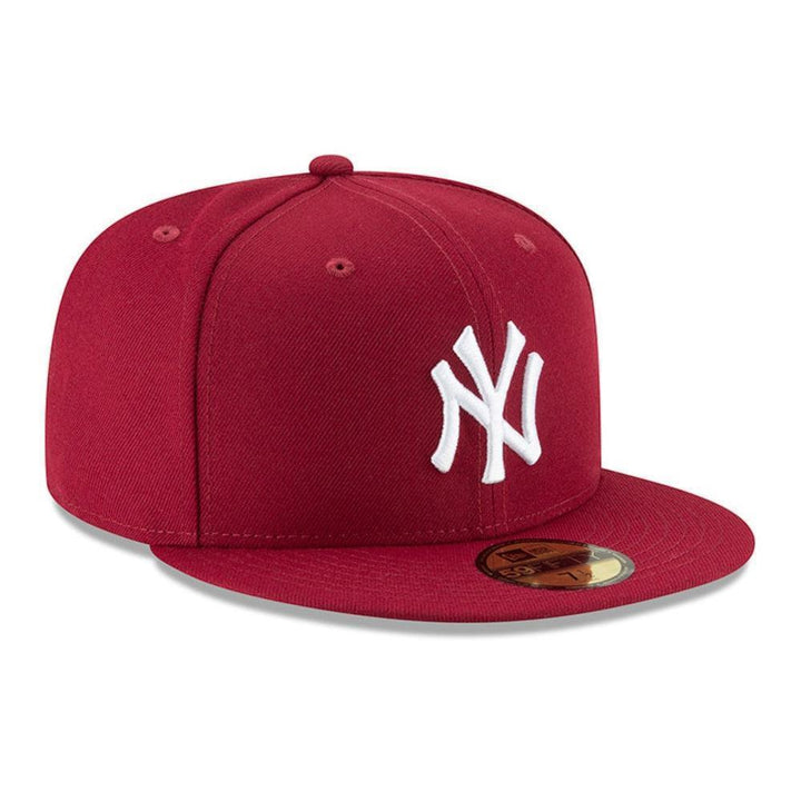 New York Yankees New Era Fashion Color Basic 59FIFTY Fitted Hat - Crimson - Triple Play Caps