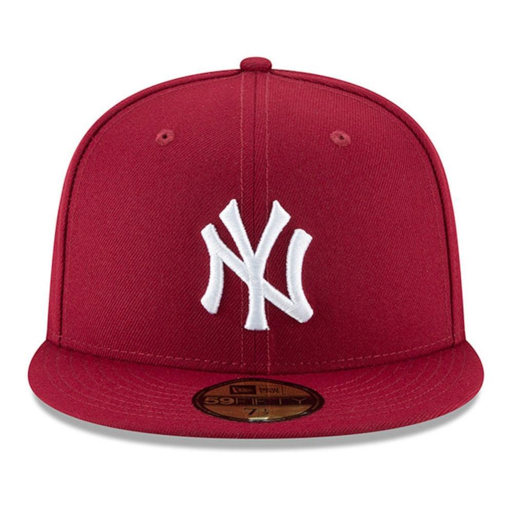 New York Yankees New Era Fashion Color Basic 59FIFTY Fitted Hat - Crimson - Triple Play Caps