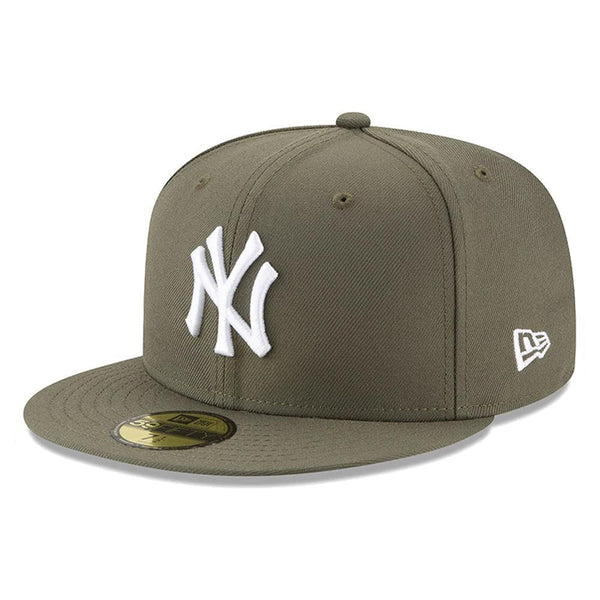 New York Yankees New Era Fashion Color Basic 59FIFTY Fitted Hat - Olive Green - Triple Play Caps