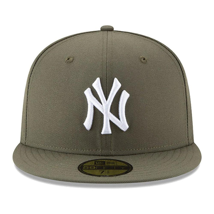 New York Yankees New Era Fashion Color Basic 59FIFTY Fitted Hat - Olive Green - Triple Play Caps