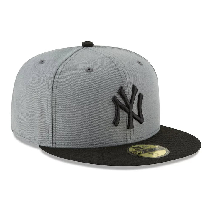 New York Yankees New Era Two-Tone Basic 59FIFTY Fitted Hat - Gray/Black - Triple Play Caps