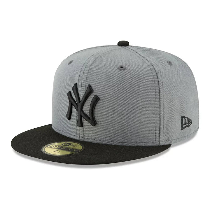 New York Yankees New Era Two-Tone Basic 59FIFTY Fitted Hat - Gray/Black - Triple Play Caps