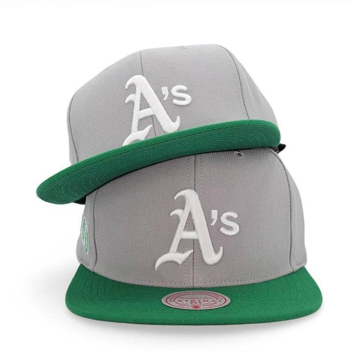 Oakland Athletics Mitchell & Ness Cooperstown Away Snapback Hat - Gray - Triple Play Caps
