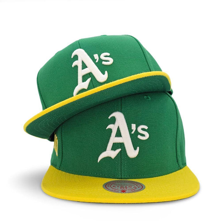 Oakland Athletics Mitchell & Ness Cooperstown Evergreen Snapback Hat - Green - Triple Play Caps