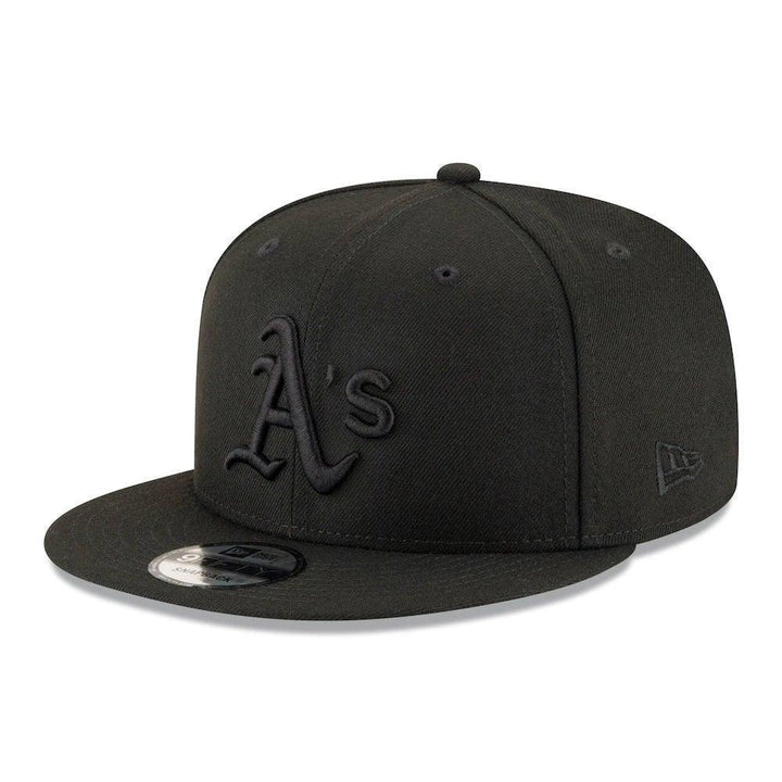 Oakland Athletics New Era Black on Black 9FIFTY Snapback Hat - Black - Triple Play Caps