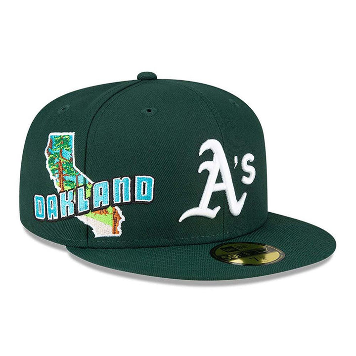 Oakland Athletics New Era Stateview 59FIFTY Fitted Hat - Green - Triple Play Caps