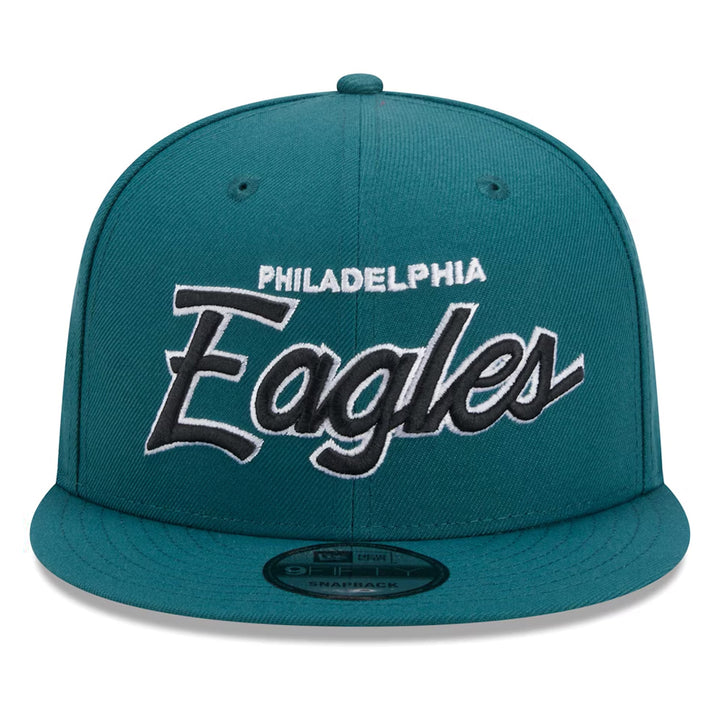 Philadelphia Eagles New Era Main Script 9FIFTY Snapback Hat - Midnight Green - Triple Play Caps