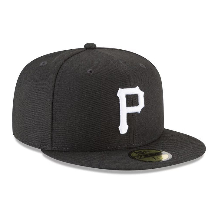 Pittsburgh Pirates New Era Black and White Basic 59FIFTY Fitted Hat - Black - Triple Play Caps