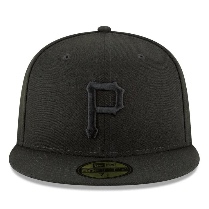 Pittsburgh Pirates New Era Black on Black Basic 59FIFTY Fitted Hat - Black - Triple Play Caps