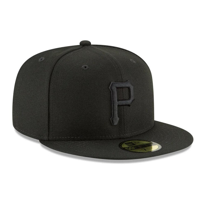 Pittsburgh Pirates New Era Black on Black Basic 59FIFTY Fitted Hat - Black - Triple Play Caps
