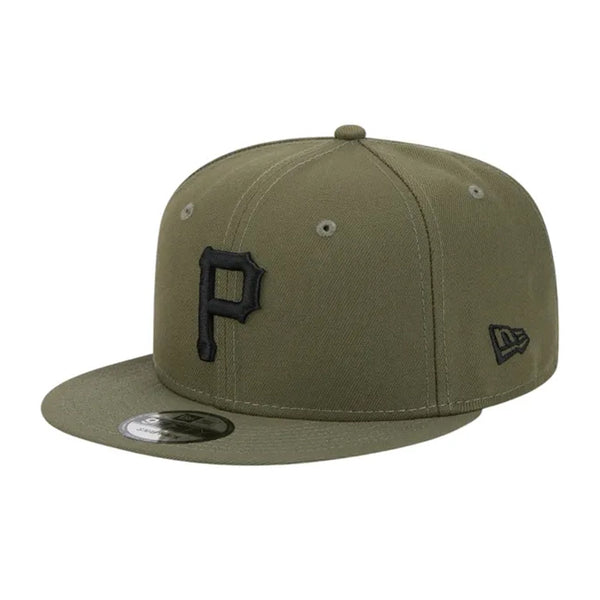 Pittsburgh Pirates New Era Main Basic 9FIFTY Snapback Hat - Olive Green - Triple Play Caps