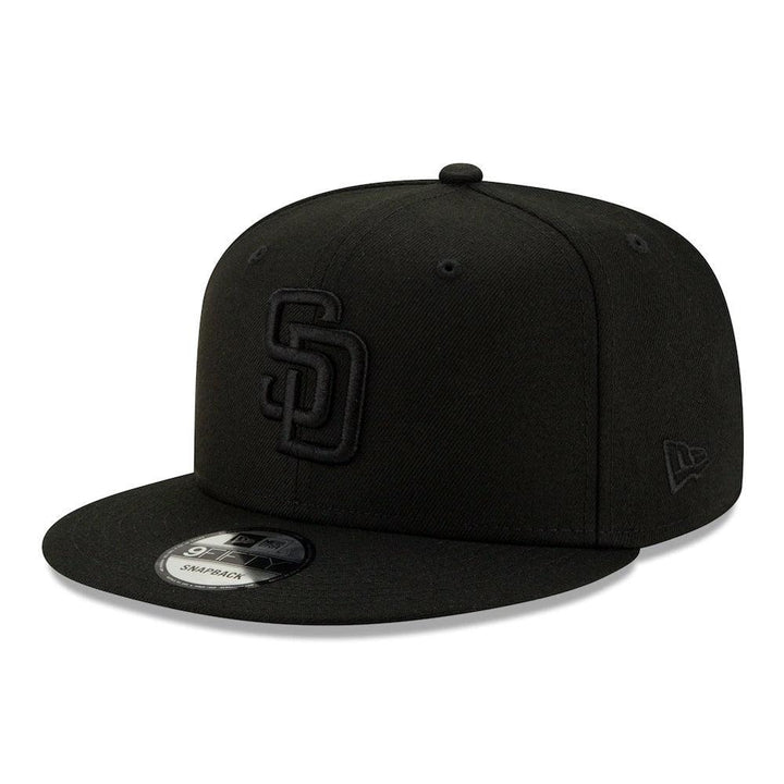 San Diego Padres New Era Black on Black 9FIFTY Snapback Hat - Triple Play Caps