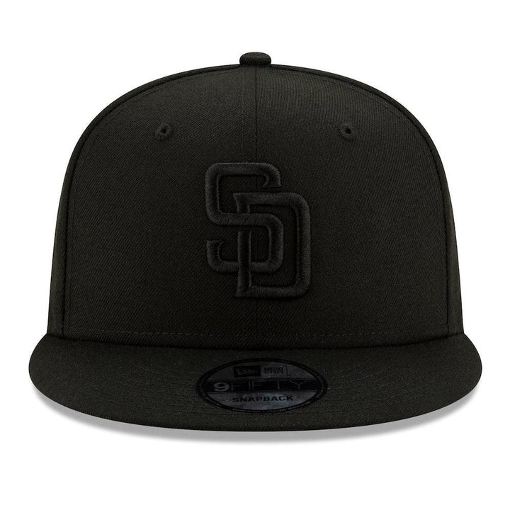 San Diego Padres New Era Black on Black 9FIFTY Snapback Hat - Triple Play Caps