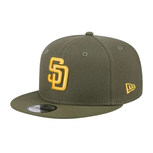 San Diego Padres New Era Main Basic 9FIFTY Snapback Hat - Olive Green - Triple Play Caps