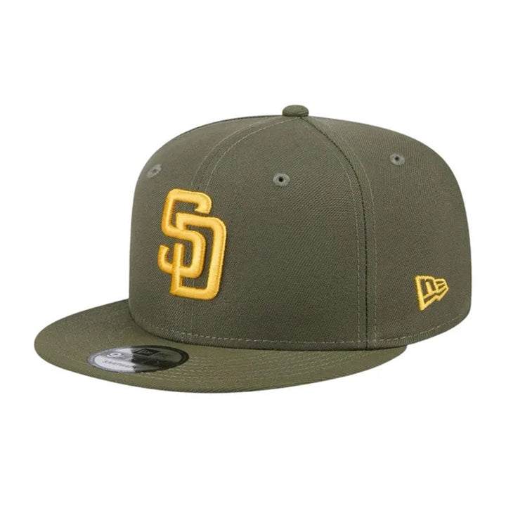 San Diego Padres New Era Main Basic 9FIFTY Snapback Hat - Olive Green - Triple Play Caps