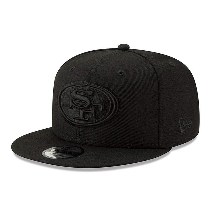 San Francisco 49ers New Era Black on Black 9FIFTY Snapback Hat - Black - Triple Play Caps