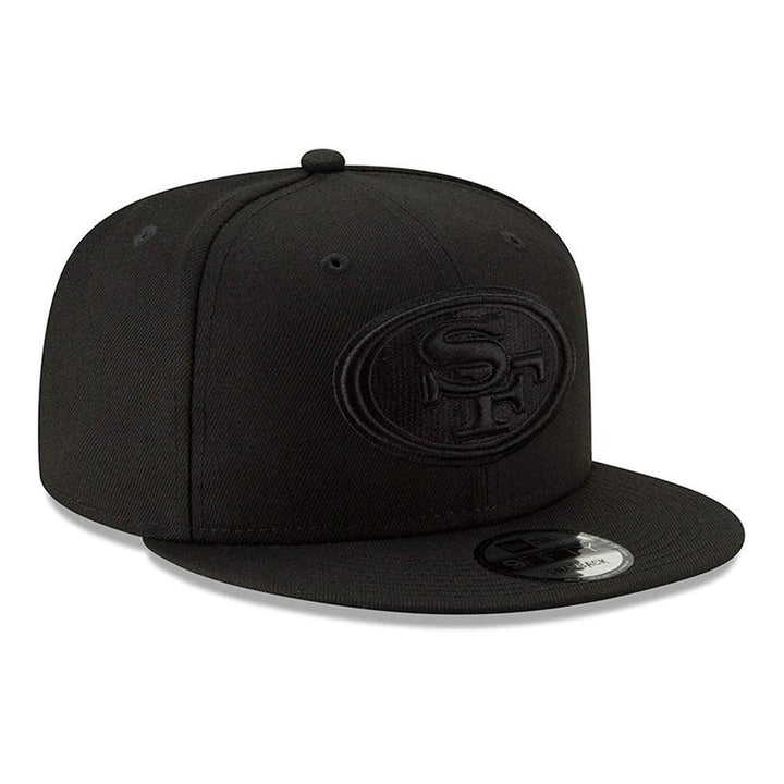 San Francisco 49ers New Era Black on Black 9FIFTY Snapback Hat - Black - Triple Play Caps