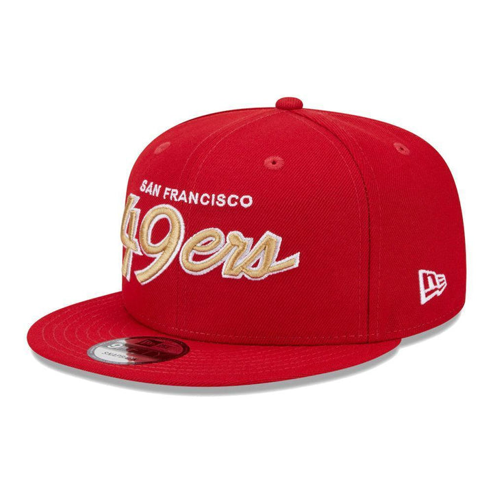 San Francisco 49ers New Era Main Script 9FIFTY Snapback Hat - Scarlet - Triple Play Caps