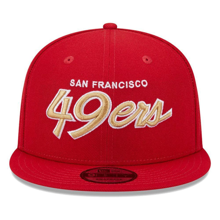 San Francisco 49ers New Era Main Script 9FIFTY Snapback Hat - Scarlet - Triple Play Caps