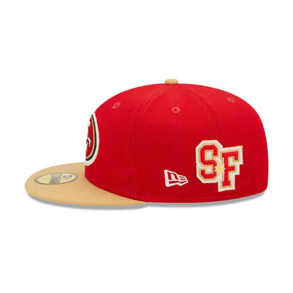 San Francisco 49ers New Era Super Bowl XXIX Letterman 59FIFTY Fitted Hat - Scarlet/Gold - Triple Play Caps