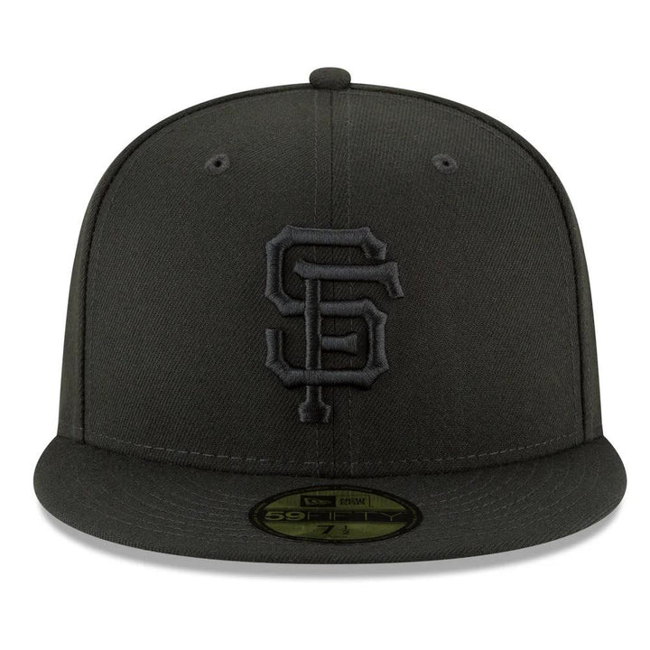 San Francisco Giants New Era Black on Black Basic 59FIFTY Fitted Hat - Black - Triple Play Caps