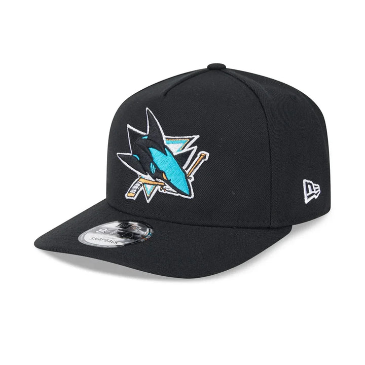San Jose Sharks New Era Team Color 9FIFTY A-Frame Snapback Hat - Black - Triple Play Caps