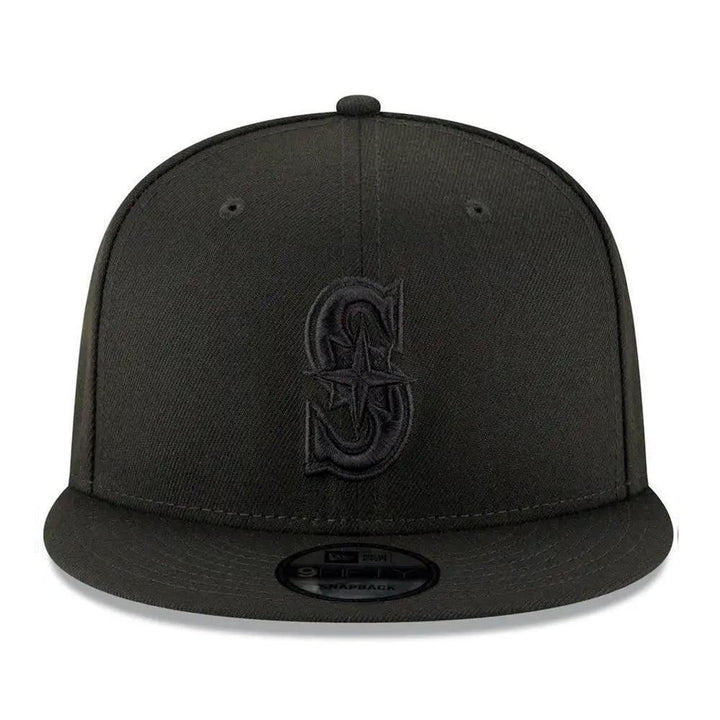 Seattle Mariners New Era Black on Black 9FIFTY Snapback Hat - Black - Triple Play Caps