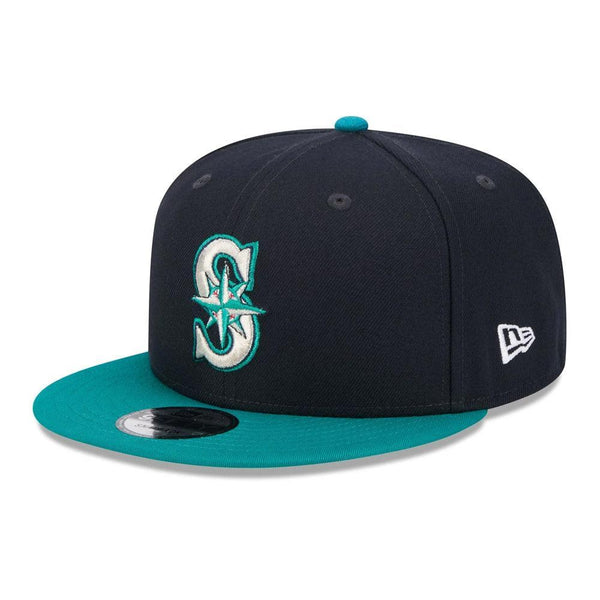 Seattle Mariners New Era Team Color 9FIFTY Snapback Hat - Navy/Aqua - Triple Play Caps