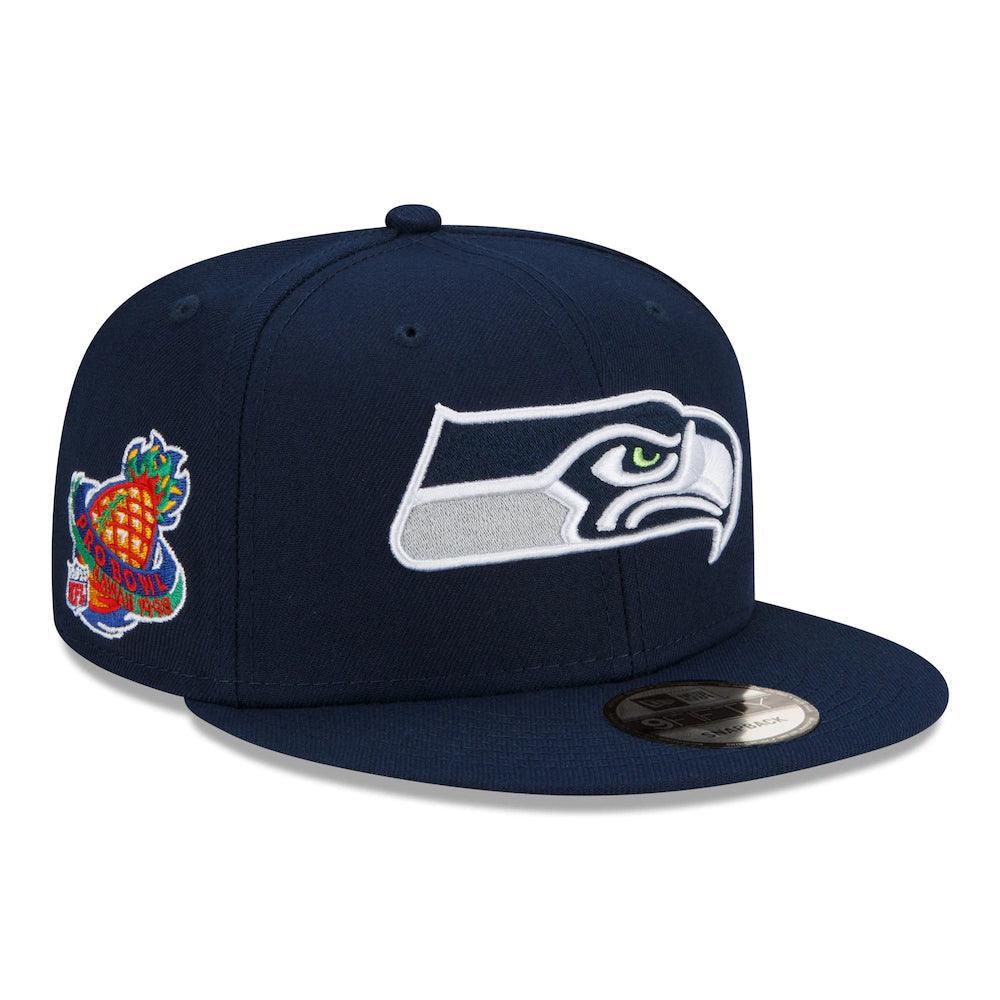Seattle Seahawks New Era 1998 Pro Bowl Side Patch 9FIFTY Snapback Hat - Navy - Triple Play Caps