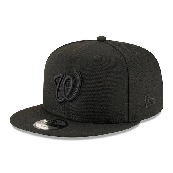 Washington Nationals New Era Black on Black 9FIFTY Snapback Hat - Triple Play Caps
