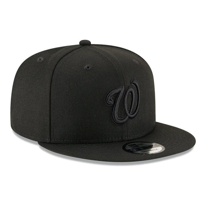 Washington Nationals New Era Black on Black 9FIFTY Snapback Hat - Black - Triple Play Caps