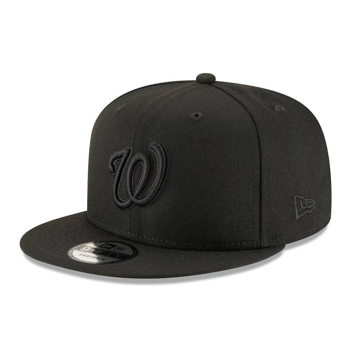 Washington Nationals New Era Black on Black 9FIFTY Snapback Hat - Black - Triple Play Caps