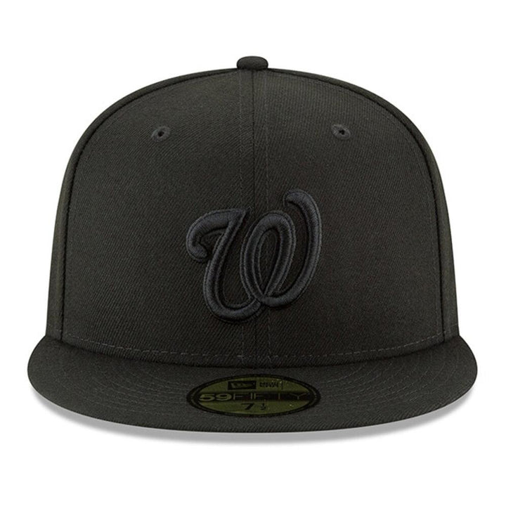 Washington Nationals New Era Black on Black Basic 59FIFTY Fitted Hat - Black - Triple Play Caps