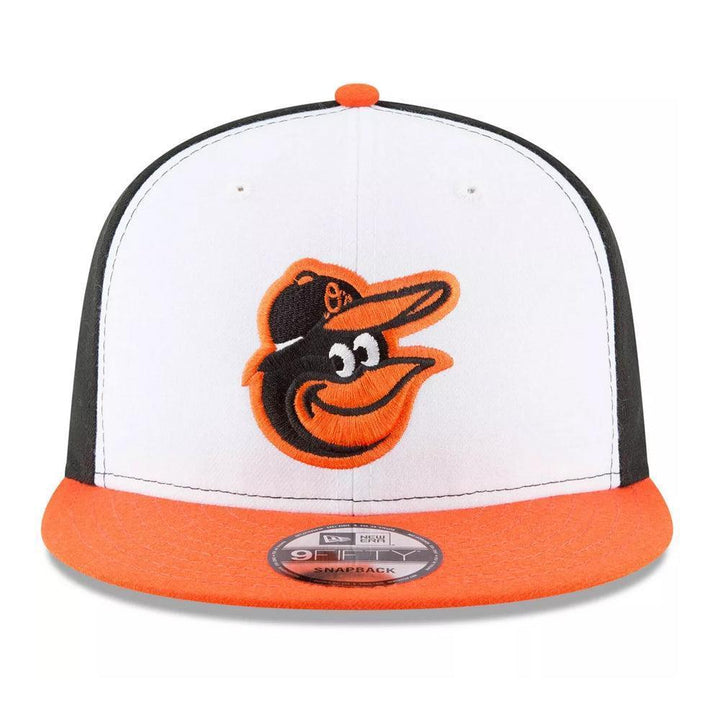 Baltimore Orioles New Era Team Color 9FIFTY Snapback Hat - White/Orange - Triple Play Caps