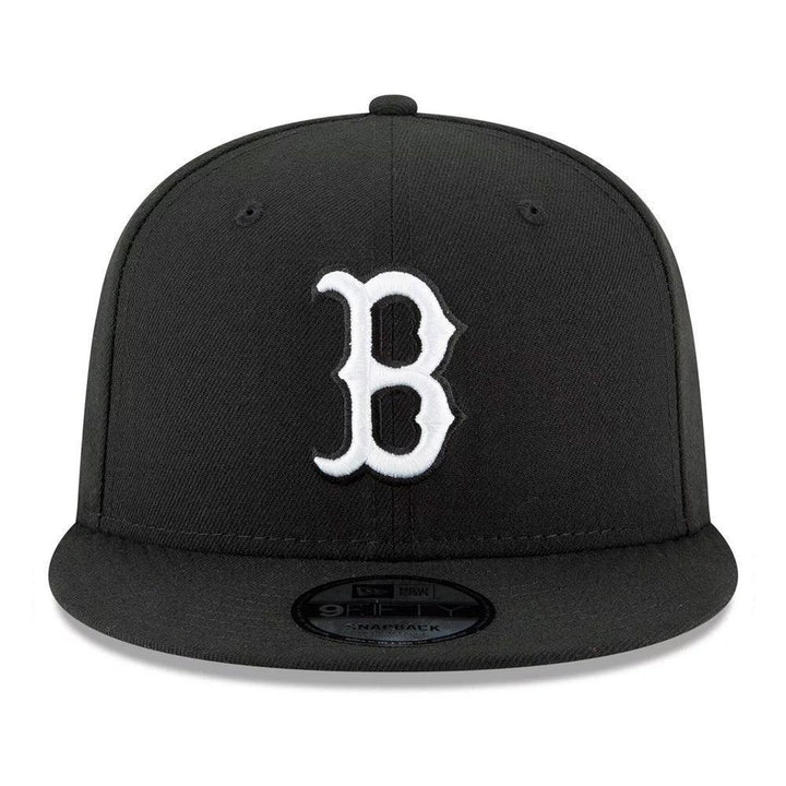 Boston Red Sox New Era Black & White 9FIFTY Snapback Hat - Black - Triple Play Caps