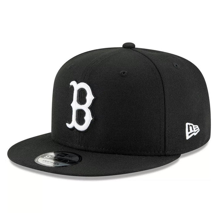 Boston Red Sox New Era Black & White 9FIFTY Snapback Hat - Black - Triple Play Caps