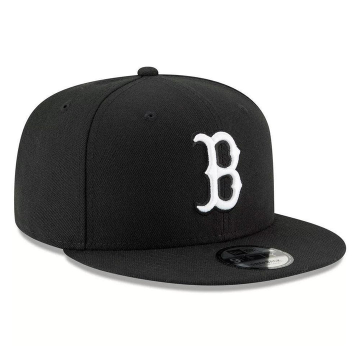 Boston Red Sox New Era Black & White 9FIFTY Snapback Hat - Black - Triple Play Caps