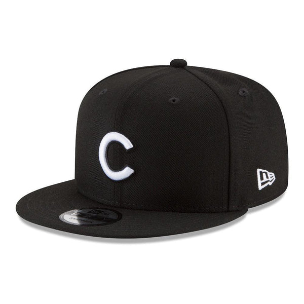 Chicago Cubs New Era Black & White 9FIFTY Snapback Hat - Black - Triple Play Caps