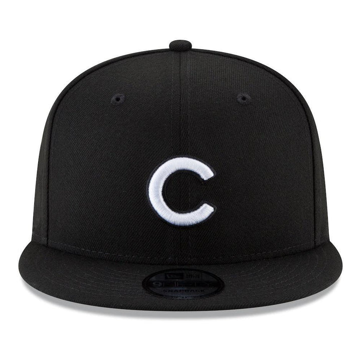 Chicago Cubs New Era Black & White 9FIFTY Snapback Hat - Black - Triple Play Caps