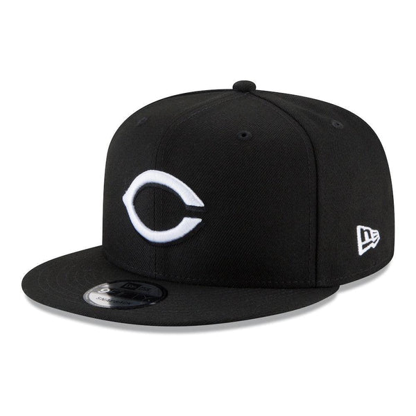 Cincinnati Reds New Era Black & White 9FIFTY Snapback Hat - Black - Triple Play Caps