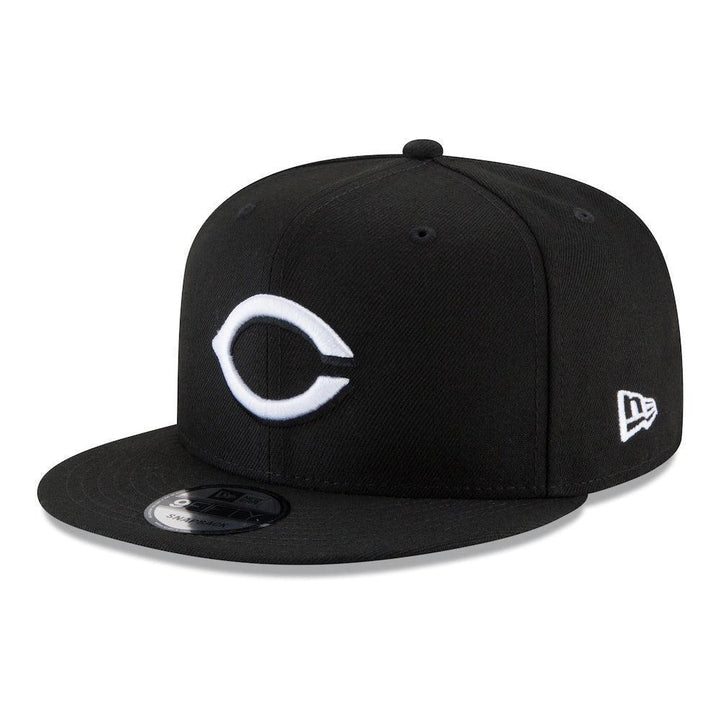 Cincinnati Reds New Era Black & White 9FIFTY Snapback Hat - Black - Triple Play Caps