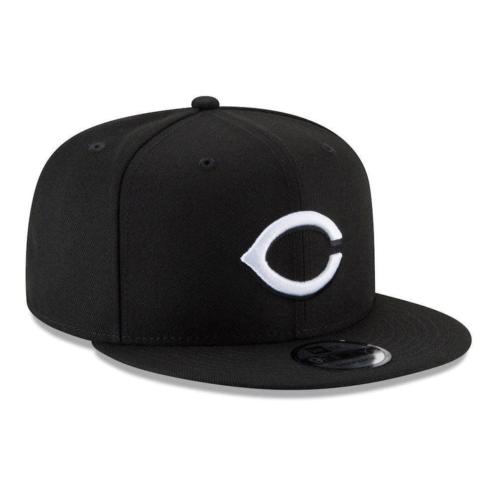 Cincinnati Reds New Era Black & White 9FIFTY Snapback Hat - Black - Triple Play Caps