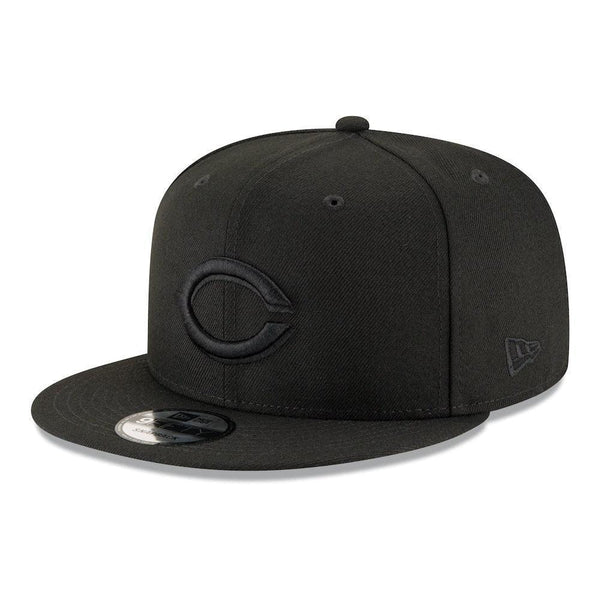 Cincinnati Reds New Era Black on Black 9FIFTY Snapback Hat - Black - Triple Play Caps